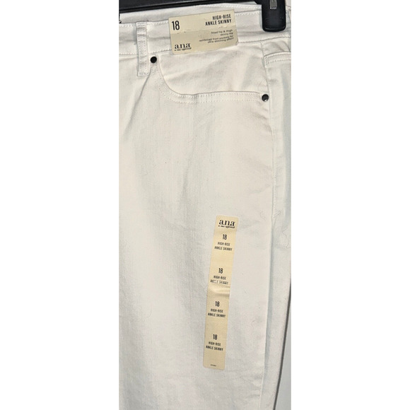 Ana High Rise Skinny Ankle Jeans W/ Reinforced Front Pockets White size 18 - Picture 3 of 9